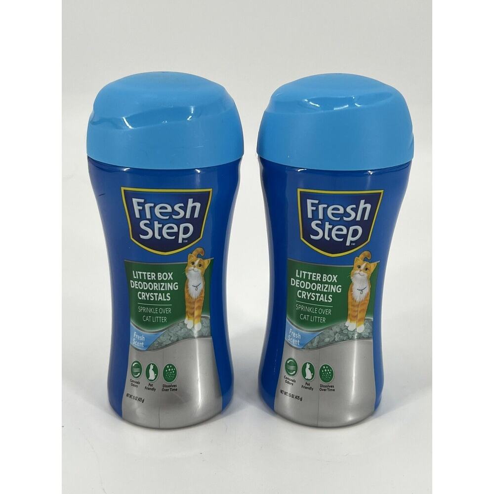 2 Fresh Step for Pets Cat Litter Deodorizing Crystals In Fresh Scent, 15‎ Oz